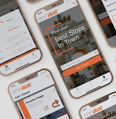 L'app OneBus su smartphone