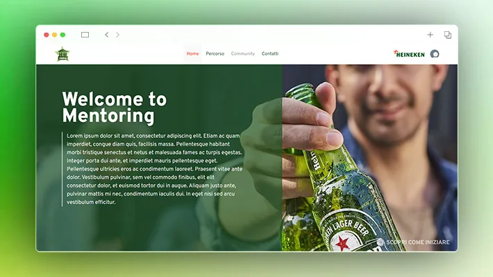 La piattaforma di Heineken Italia su desktop