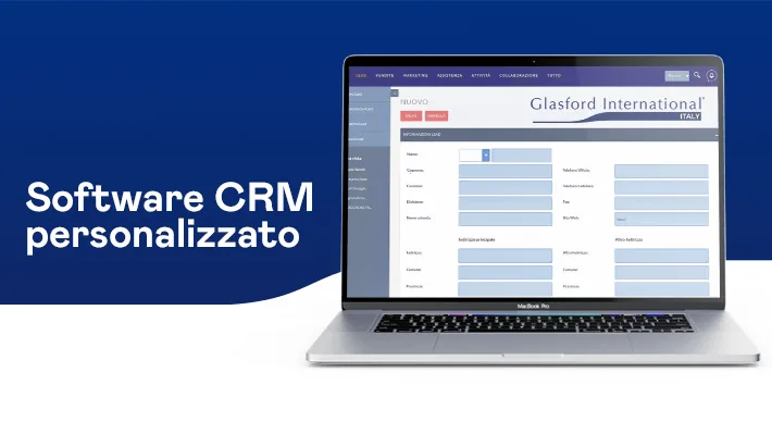 Il CRM di Glasford International Italy su desktop