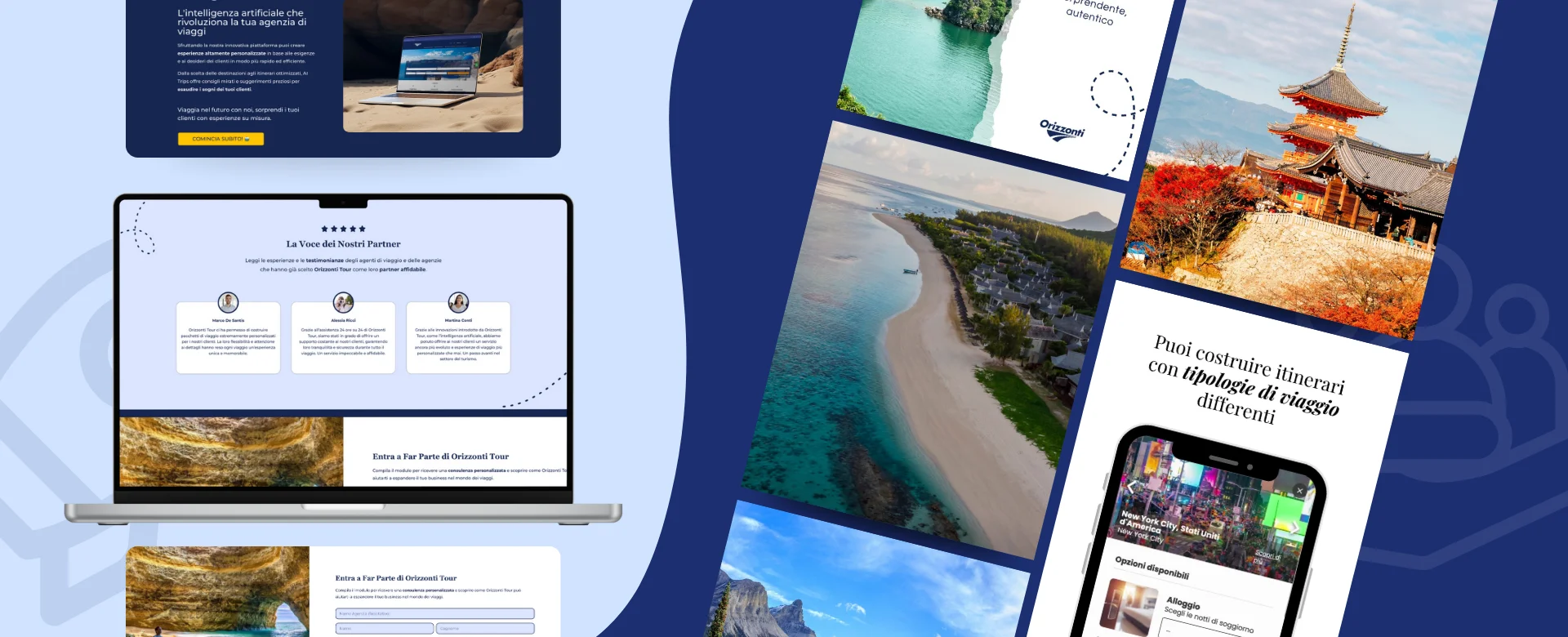 La landing page di Orizzonti Tour Operator